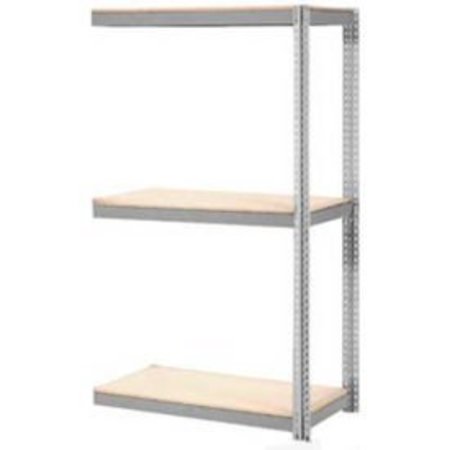 GLOBAL EQUIPMENT Expandable Add-On Rack 48x24x84 3 Level Wood Deck 1500 lb. Cap Per Level GRY 716391